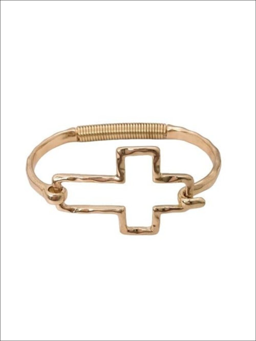 Hammered Open Gold Geometric Bangle Bracelet Cuff Hook Fashion Jewelry Gift